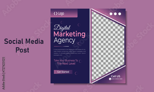 Editable minimal square banner template. blue background with stripe line shape. Suitable for social media post. 