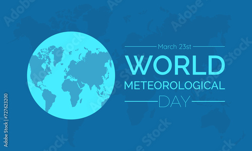 World Meteorological Day Observed every year of March 23rd, Vector banner, flyer, poster and social medial template design.