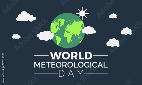 World Meteorological Day Observed every year of March 23rd, Vector banner, flyer, poster and social medial template design.