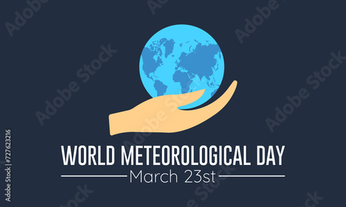 World Meteorological Day Observed every year of March 23rd, Vector banner, flyer, poster and social medial template design.