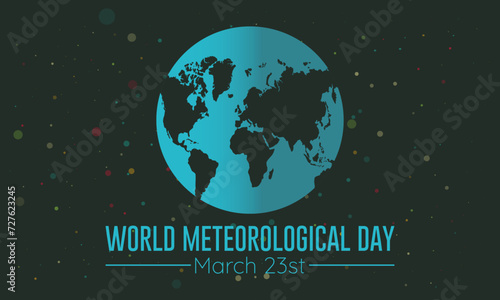 World Meteorological Day Observed every year of March 23rd, Vector banner, flyer, poster and social medial template design.