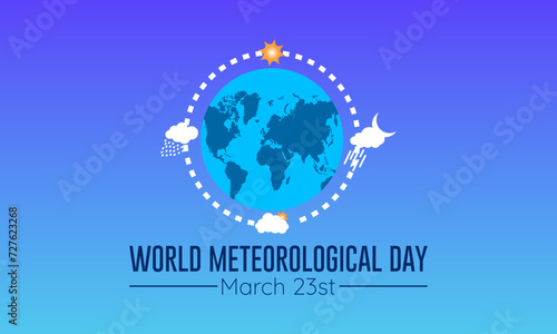 World Meteorological Day Observed every year of March 23rd, Vector banner, flyer, poster and social medial template design.