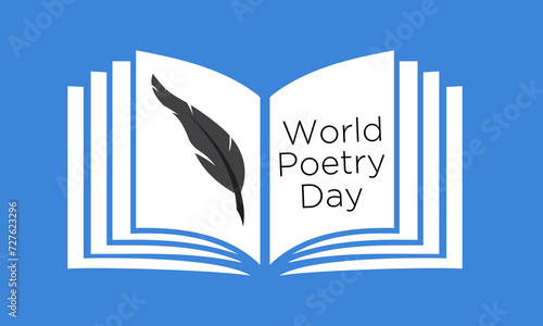 World Poetry Day Observed every year of March 21st, Vector banner, flyer, poster and social medial template design.