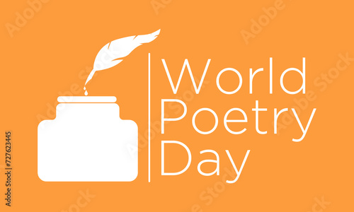 World Poetry Day Observed every year of March 21st, Vector banner, flyer, poster and social medial template design.