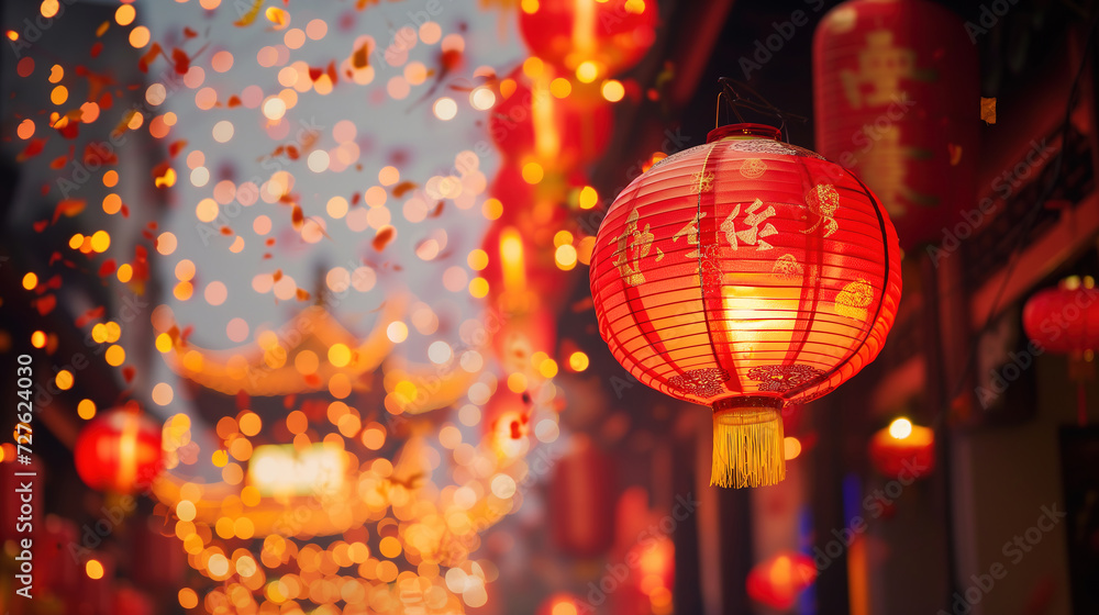 Chinese new year decorations with ancient lunar cycle night lighting background. Chinese new year decorations with ancient lunar cycle night lighting background.