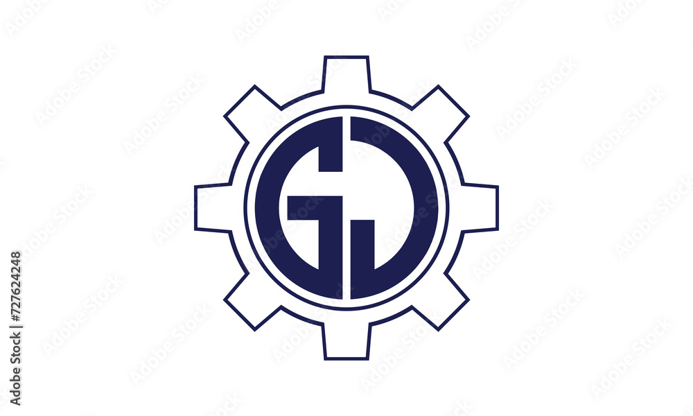 GJ initial letter mechanical circle logo design vector template. industrial, engineering, servicing, word mark, letter mark, monogram, construction, business, company, corporate, commercial, geometric GJ initial letter mechanical circle logo design vector template. industrial, engineering, servicing, word mark, letter mark, monogram, construction, business, company, corporate, commercial, geometric