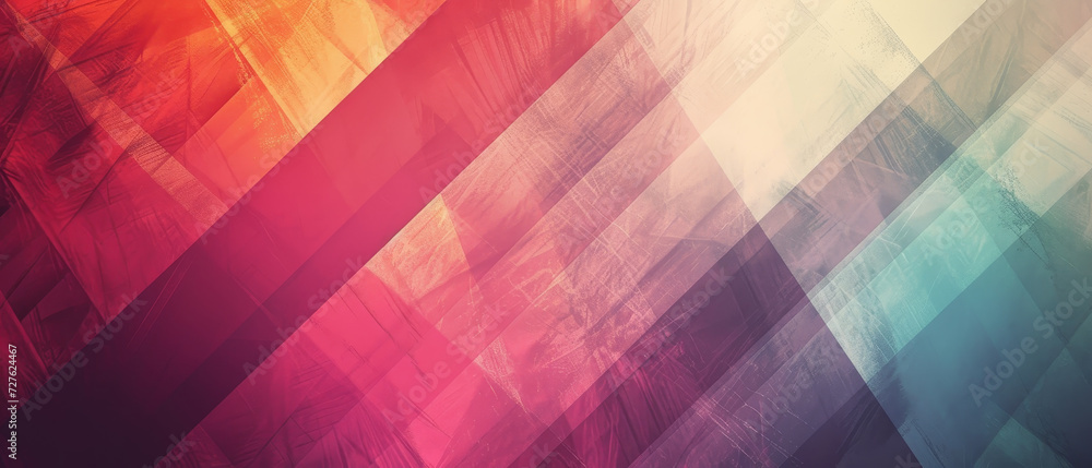Abstract; Vibrant geometric shapes with textured overlay.
Abstract; Vibrant geometric shapes with textured overlay.