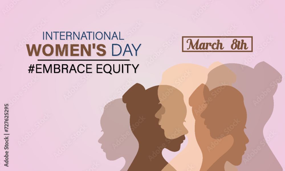International Women's Day celebrated every year of March 8, Women's right Vector banner, flyer, poster and social medial template design.