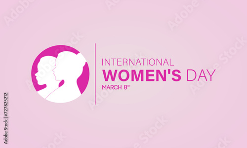International Women's Day celebrated every year of March 8, Women's right Vector banner, flyer, poster and social medial template design.