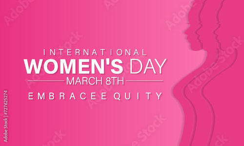International Women's Day celebrated every year of March 8, Women's right Vector banner, flyer, poster and social medial template design.