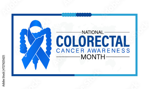 National Colorectal Cancer Awareness Month Observed every year of March, Medical Awareness Vector banner, flyer, poster and social medial template design. photo