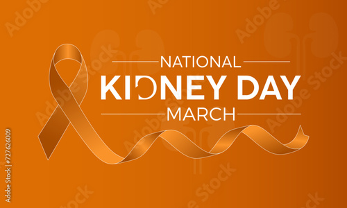 National Kidney Month Observed every year of March, Medical Awareness Vector banner, flyer, poster and social medial template design.