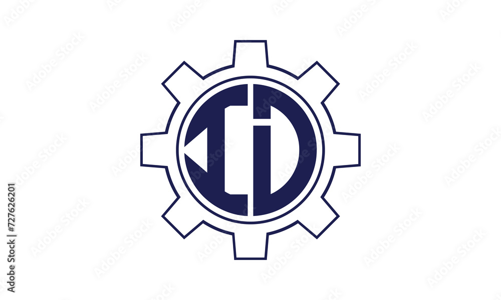 ID initial letter mechanical circle logo design vector template. industrial, engineering, servicing, word mark, letter mark, monogram, construction, business, company, corporate, commercial, geometric ID initial letter mechanical circle logo design vector template. industrial, engineering, servicing, word mark, letter mark, monogram, construction, business, company, corporate, commercial, geometric