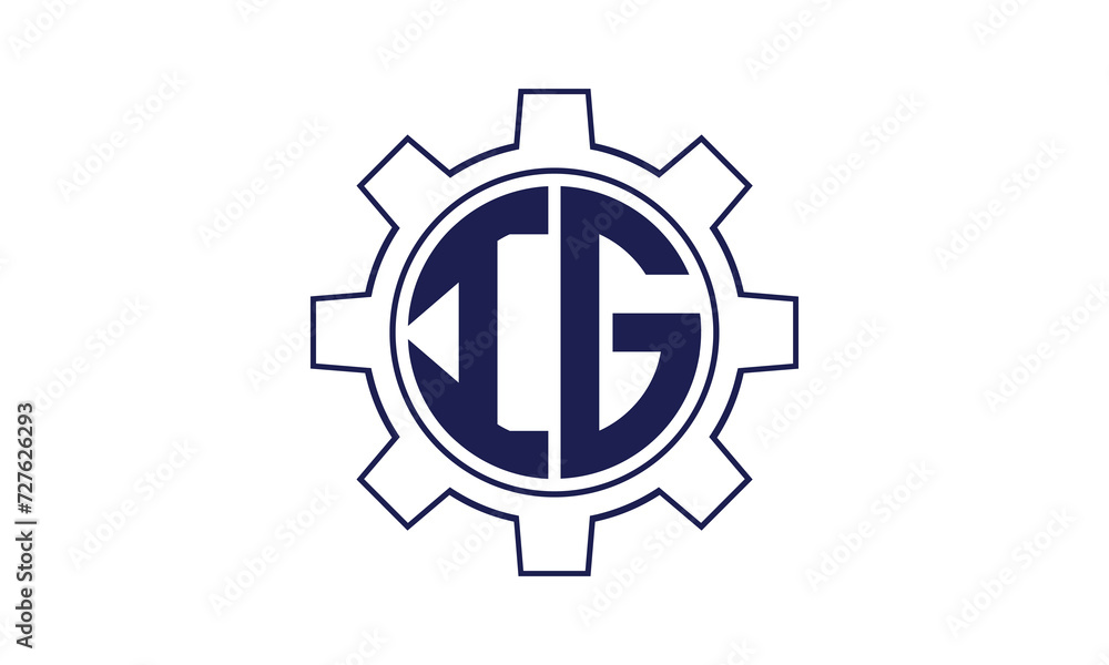 IG initial letter mechanical circle logo design vector template. industrial, engineering, servicing, word mark, letter mark, monogram, construction, business, company, corporate, commercial, geometric IG initial letter mechanical circle logo design vector template. industrial, engineering, servicing, word mark, letter mark, monogram, construction, business, company, corporate, commercial, geometric