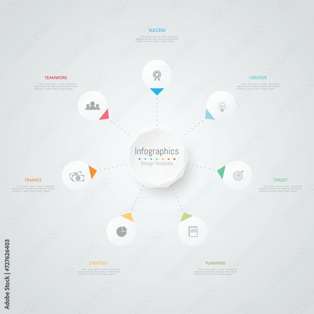Infographic 7 options design elements for your business data. Vector Illustration. Infographic 7 options design elements for your business data. Vector Illustration.