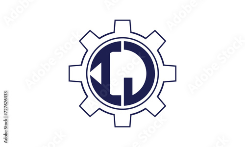 IJ initial letter mechanical circle logo design vector template. industrial, engineering, servicing, word mark, letter mark, monogram, construction, business, company, corporate, commercial, geometric
