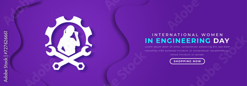 International Women in Engineering Day Paper cut style Vector Design Illustration for Background, Poster, Banner, Advertising, Greeting Card