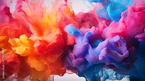 Colorful Smoke Bomb Wallpaper, colorful watercolor mixed liquid splashing in water banner background