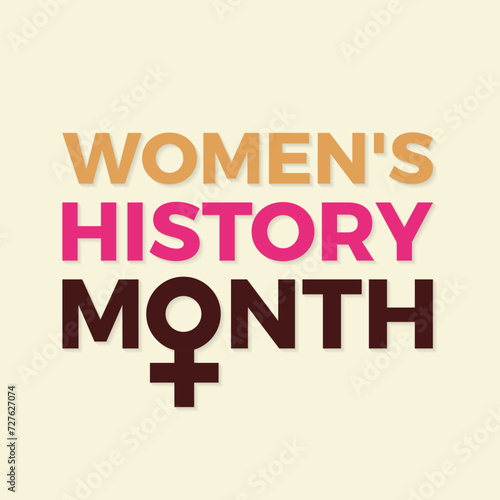 National Women's History Month celebrated every year of March, Women's right Vector banner, flyer, poster and social medial template design.