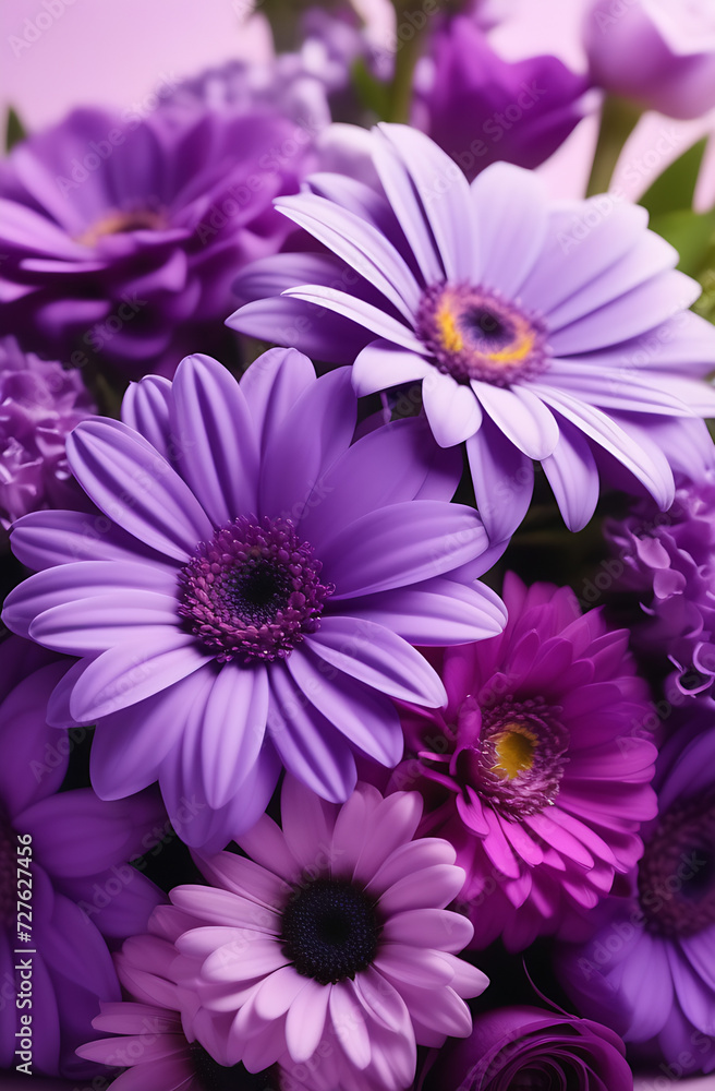 bouquet of flowers in delicate purple shades close-up bouquet of flowers in delicate purple shades close-up