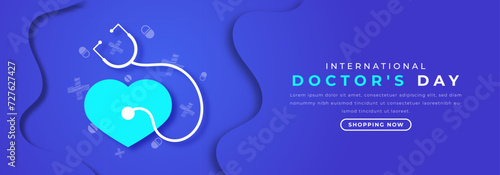 International Doctor's Day Paper cut style Vector Design Illustration for Background, Poster, Banner, Advertising, Greeting Card
