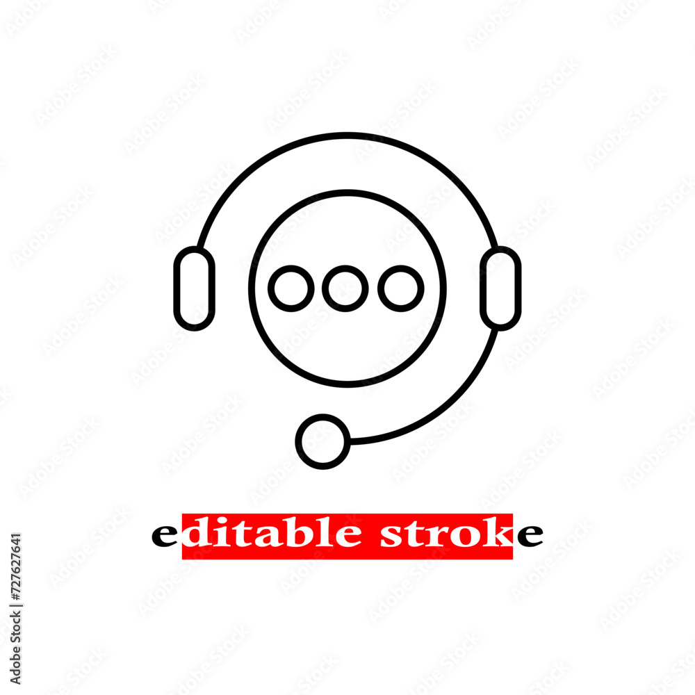 Fototapeta premium minimal editable stroke hotline icon. flat linear change line thickness simple operator logotype graphic unique design isolated on white. concept of client network for ecommerce and user consultation