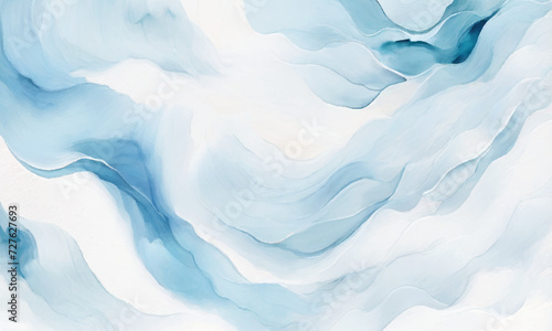 Vector ocean watercolor soft blue and white wavey curve line background. Blue water ocean sea wave seamless background.