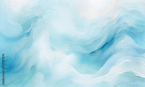 Vector ocean watercolor soft blue and white wavey curve line background. Blue water ocean sea wave seamless background.