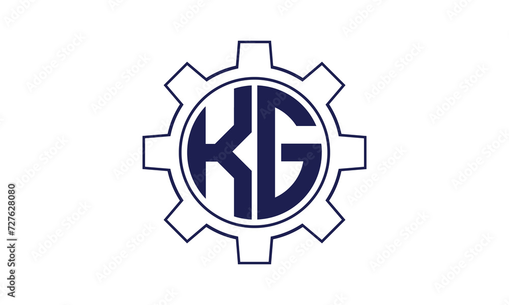 KG initial letter mechanical circle logo design vector template. industrial, engineering, servicing, word mark, letter mark, monogram, construction, business, company, corporate, commercial, geometric