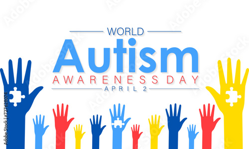 World Autism Awareness Day Observed every year of April 2, Medical Awareness Vector banner, flyer, poster and social medial template design.