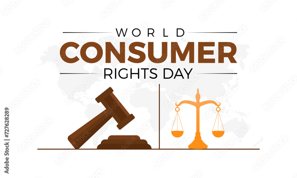 World Consumer Rights Day Observed every year of March 15, Business Store Vector banner, flyer, poster and social medial template design.