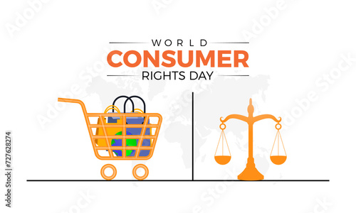 World Consumer Rights Day Observed every year of March 15, Business Store Vector banner, flyer, poster and social medial template design.