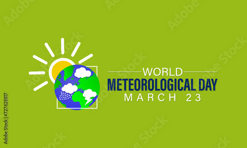 World Meteorological Day Observed every year of March 23rd, Vector banner, flyer, poster and social medial template design.