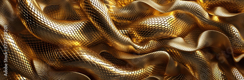 Golden snake close up, texture