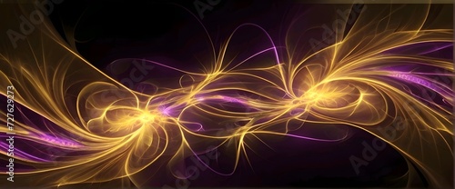 abstract background neon flame ultra sonic wave purple and yellow gold color