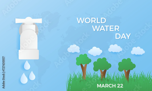 World Water Day Observed every year of March 22nd, Environment Protection Awareness Vector banner, flyer, poster and social medial template design.