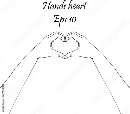 a symbol of love from two hands folded together. love is symbolic. Eps 10. Two hands making heart shape. Love hand sign