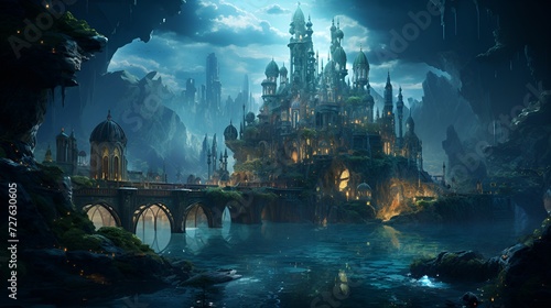 Enchanted Grotto Castle  the Glowing of the Night 