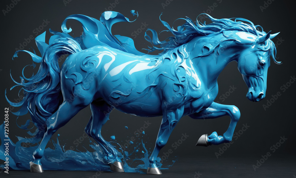 Fantasy Illustration of a wild Horse. Digital art style wallpaper background.