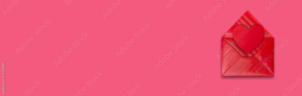 Love letter red, with valentine card heart shape, banner Love letter red, with valentine card heart shape, banner