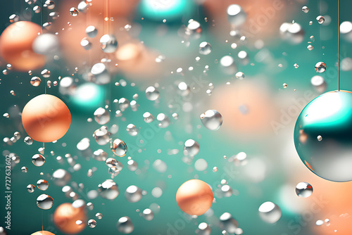 abstract christmas background - abstract blur bokeh banner silver bokeh spheres dominate interspersed with defocused patches 