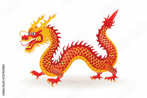 Chinese New Year 2024 Dragon vector isolated on white background © Izanbar MagicAI Art
