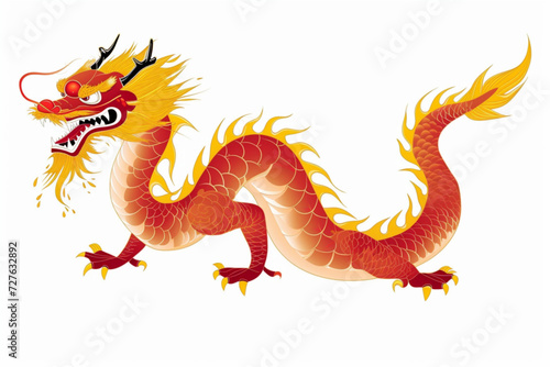 Chinese New Year 2024 Dragon vector isolated on white background