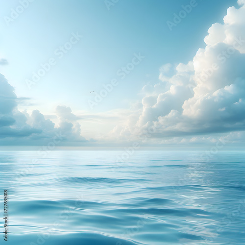 Serenity Unveiled: A Calm Sea Under a Partly Cloudy Sky