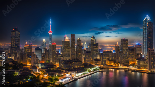city at night with a backdrop showcasing cityscape lights and urban nightscapes. Perfect background and banner for night markets  urban nighttime events  or celebrations.