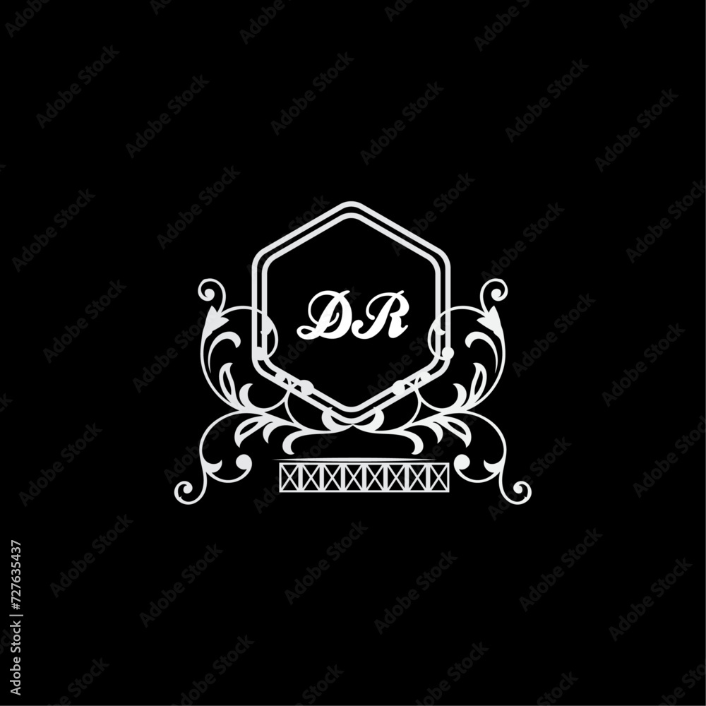 DR Letter, letter DR logo manual elegant minimalist signature logotype. DR luxury crown monogram with the hexagon. Elegant emblem and graceful calligraphy. DR Letter, letter DR logo manual elegant minimalist signature logotype. DR luxury crown monogram with the hexagon. Elegant emblem and graceful calligraphy.