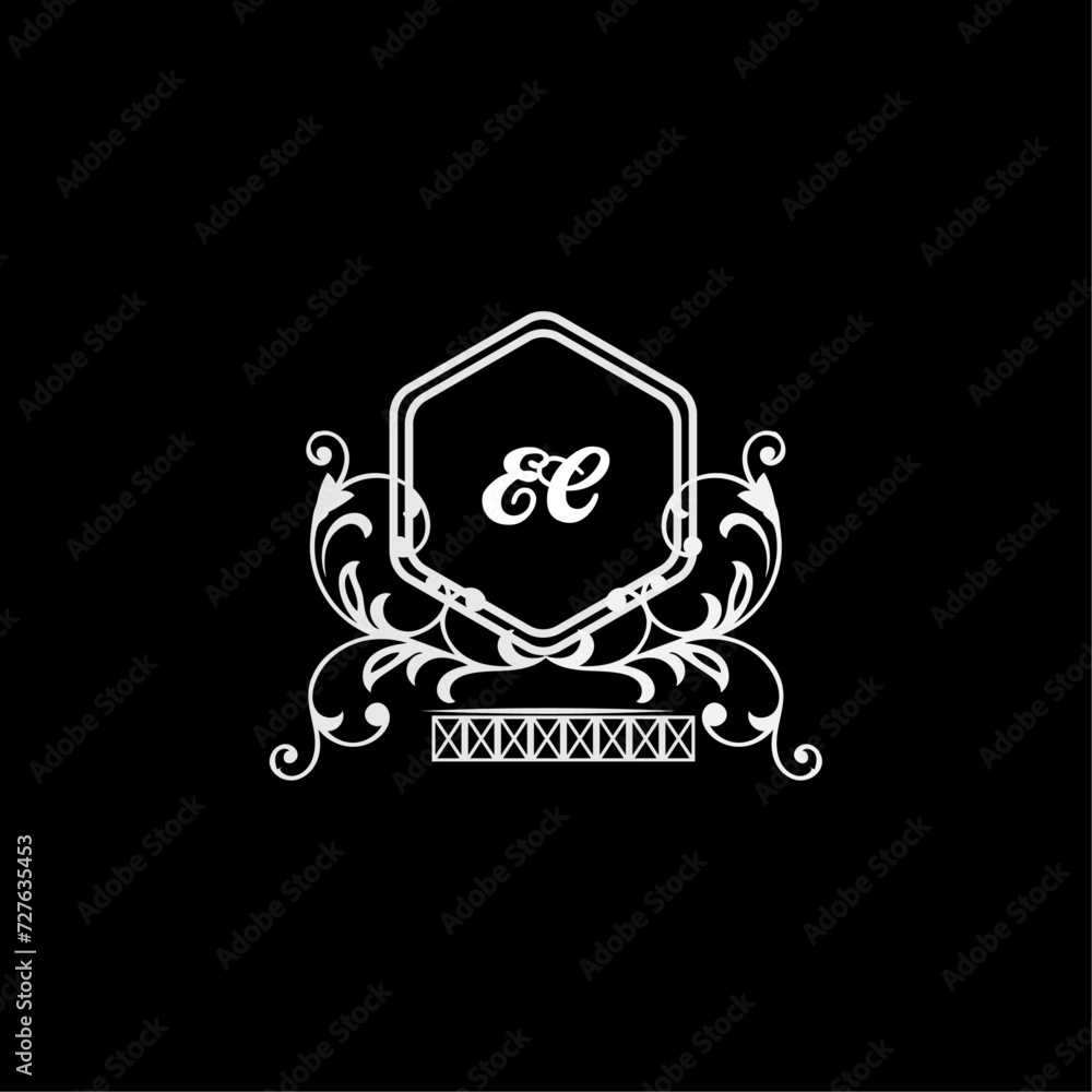 EC Letter, letter EC logo manual elegant minimalist signature logotype. EC luxury crown monogram with the hexagon. Elegant emblem and graceful calligraphy. EC Letter, letter EC logo manual elegant minimalist signature logotype. EC luxury crown monogram with the hexagon. Elegant emblem and graceful calligraphy.