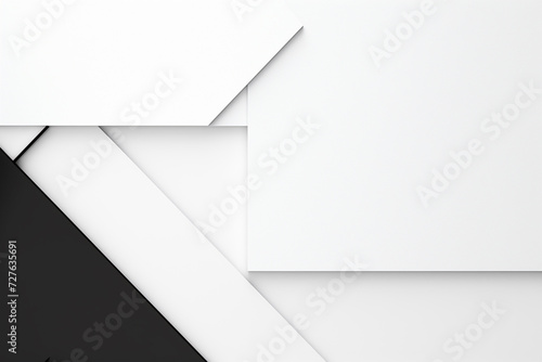 Graphic resources. Black and white abstract and minimalist background from various geometric shapes and forms. Contemporary modern design blank background with copy space