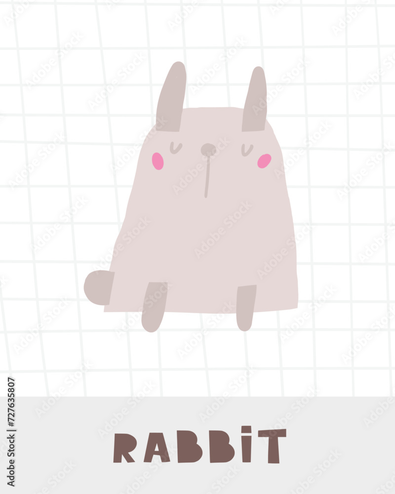 Learn farm animals flashcard. Learning English words for kids. Cute ...