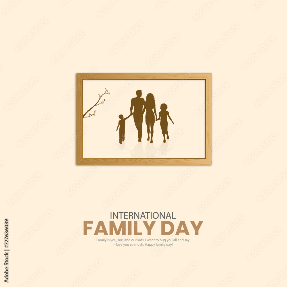 Global Family Day. World Family Day design for social meadi cretive post. 3D Illustration Global Family Day. World Family Day design for social meadi cretive post. 3D Illustration